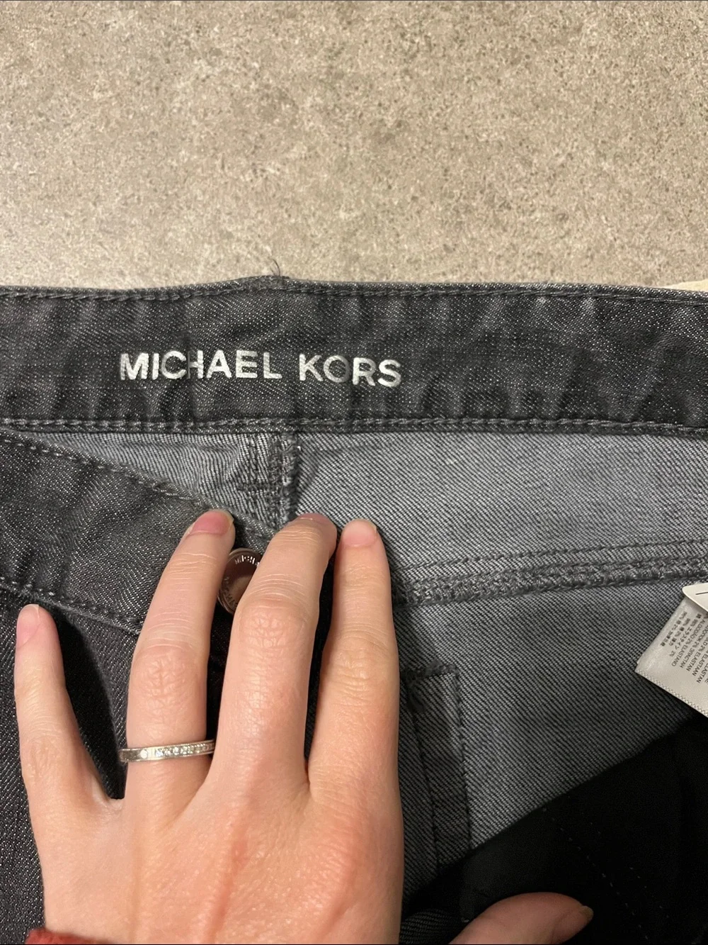Michael Kors womens Grey Black Washed Skinny Jeans